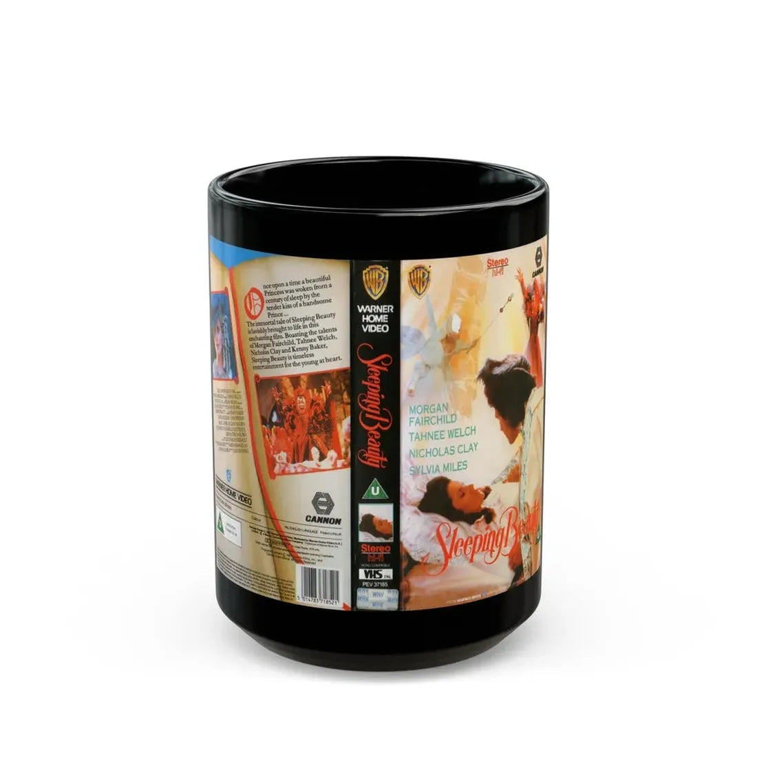 SLEEPING BEAUTY CANNON (VHS COVER) - Black Coffee Mug 15oz - Go Mug Yourself