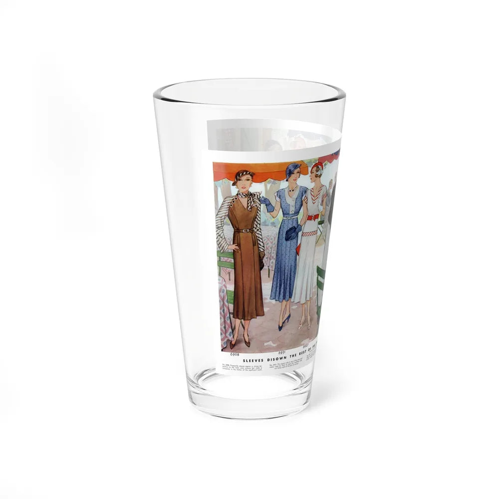 Sleeves Disown The Rest of the Frock..., McCall's, May 1932 (Magazine Illustration) Pint Glass 16oz - Go Mug Yourself
