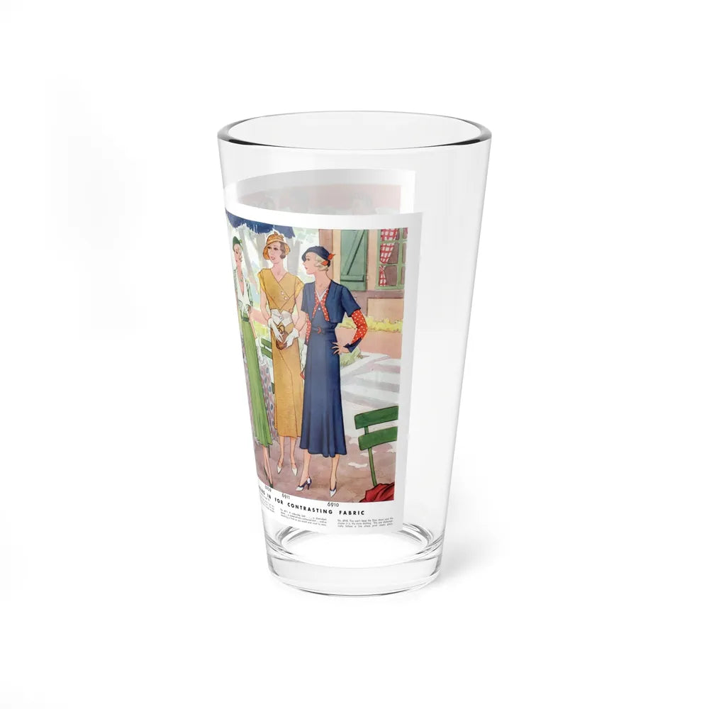 Sleeves Disown The Rest of the Frock..., McCall's, May 1932 (Magazine Illustration) Pint Glass 16oz - Go Mug Yourself