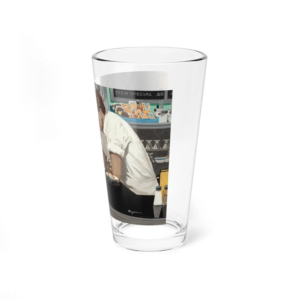 Slightly Indiscreet, The Saturday Evening Post story illustration, May 30, 1959 (Magazine Illustration) Pint Glass 16oz - Go Mug Yourself