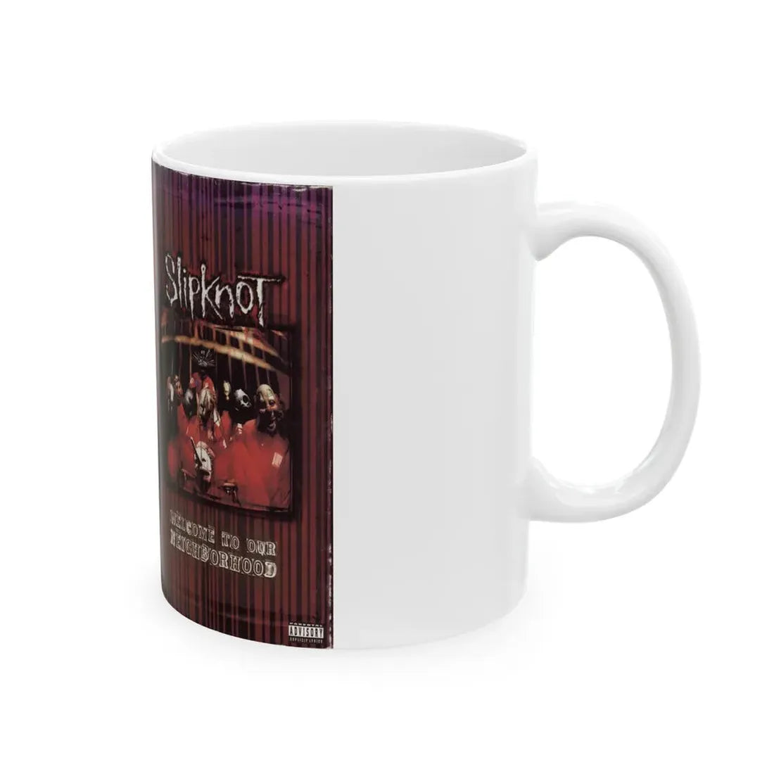 SLIPKNOT WELCOME TO MY NEIGHBORHOOD (VHS COVER) - White Coffee Mug - Go Mug Yourself
