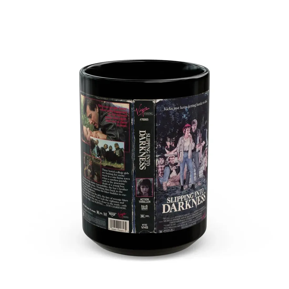 SLIPPING INTO DARKNESS (VHS COVER) - Black Coffee Mug 15oz - Go Mug Yourself