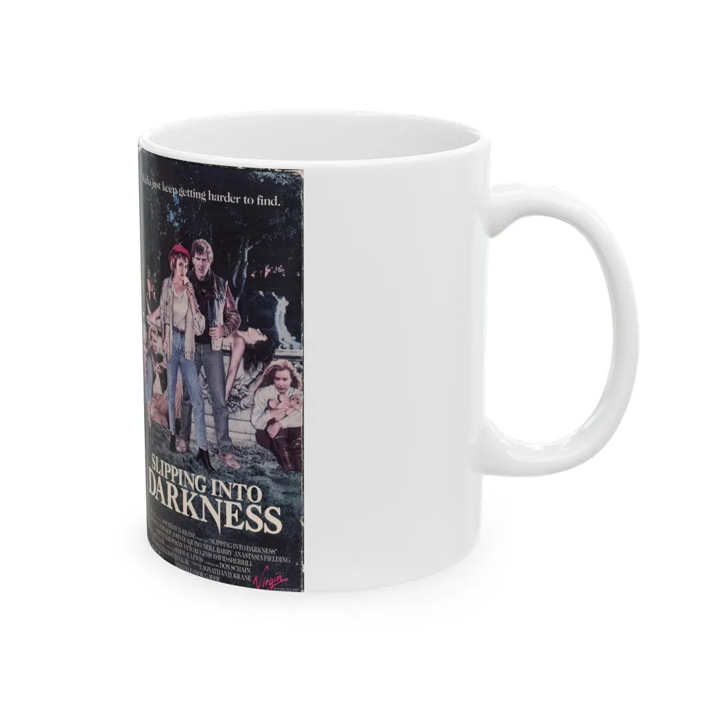 SLIPPING INTO DARKNESS (VHS COVER) - White Coffee Mug-Go Mug Yourself