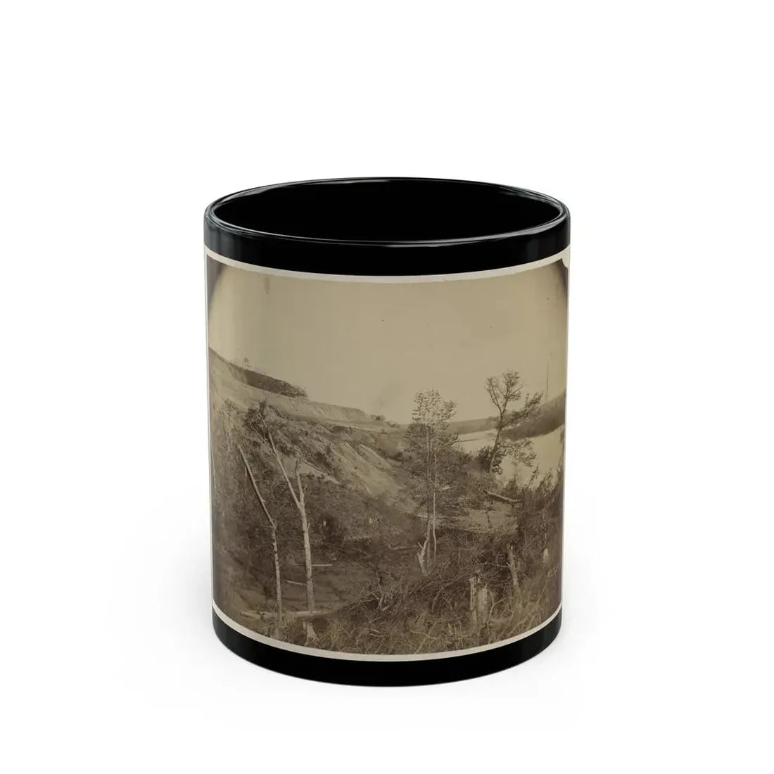 Sloped Hill Near The River (U.S. Civil War) Black Coffee Mug 11oz - Go Mug Yourself