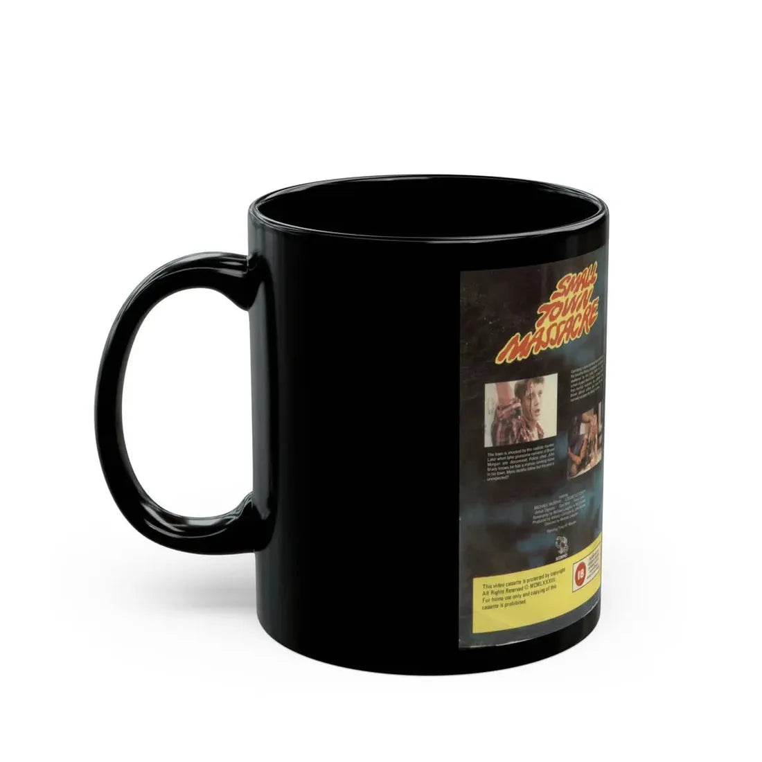 SMALL TOWN MASSACRE (VHS COVER) - Black Coffee Mug - Go Mug Yourself