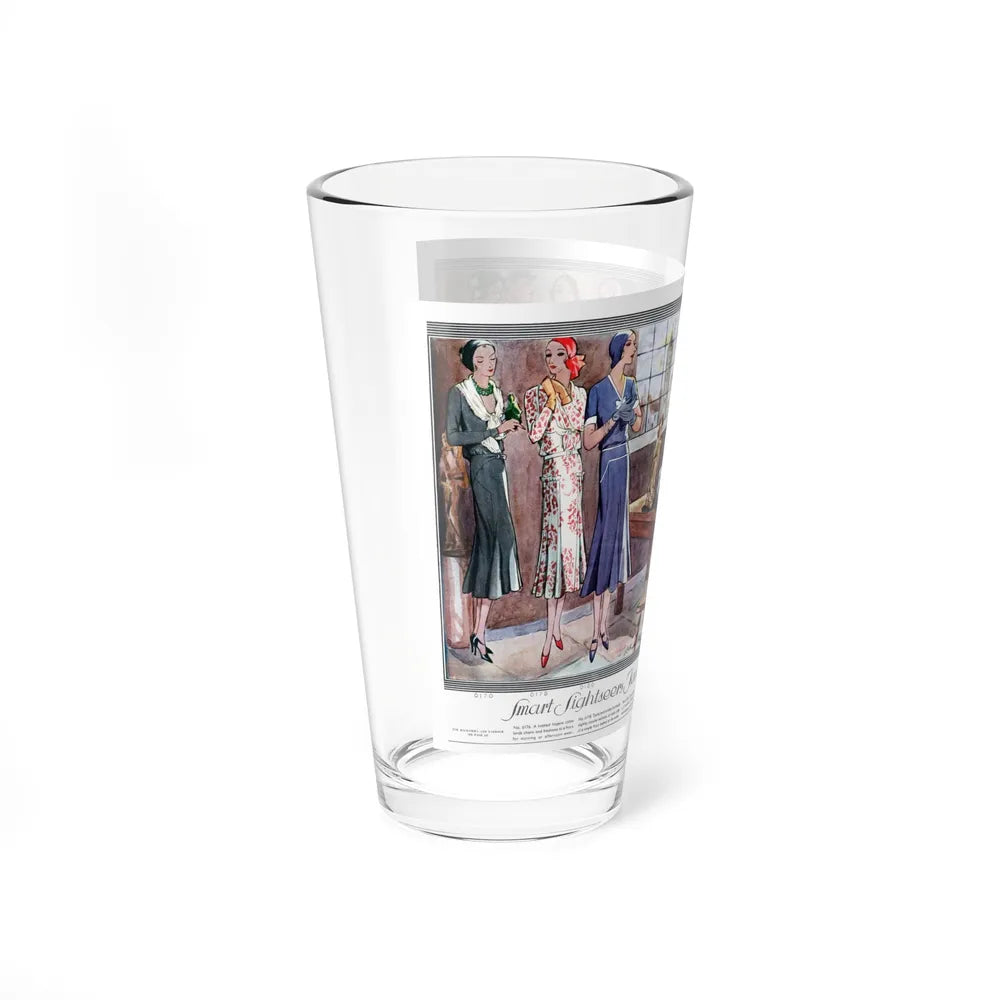 Smart Sightseers Favor The The All Day Frock, McCall's, July 1930 (Magazine Illustration) Pint Glass 16oz - Go Mug Yourself