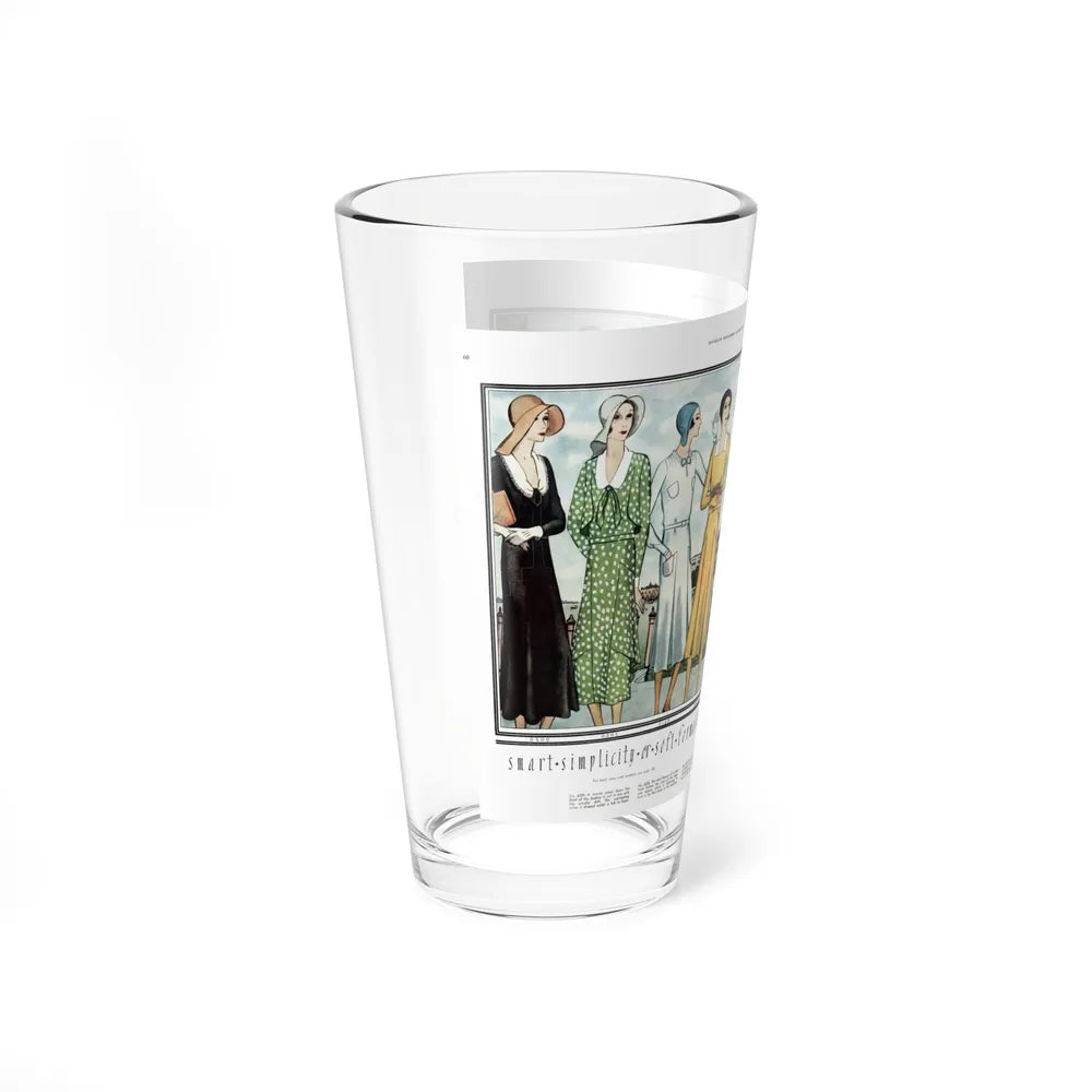 Smart Simplicity or Soft Formality..., McCall's, August 1930 (Magazine Illustration) Pint Glass 16oz - Go Mug Yourself