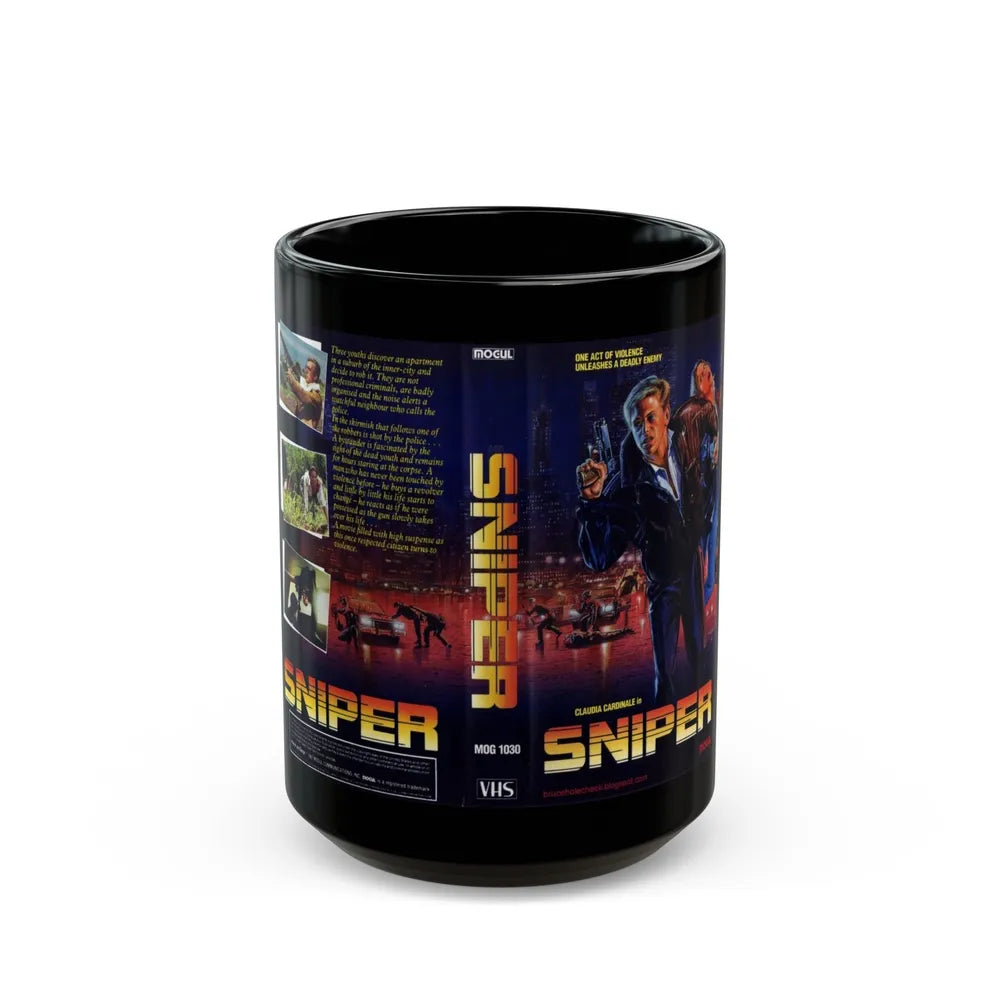 SNIPER (VHS COVER) - Black Coffee Mug-15oz-Go Mug Yourself