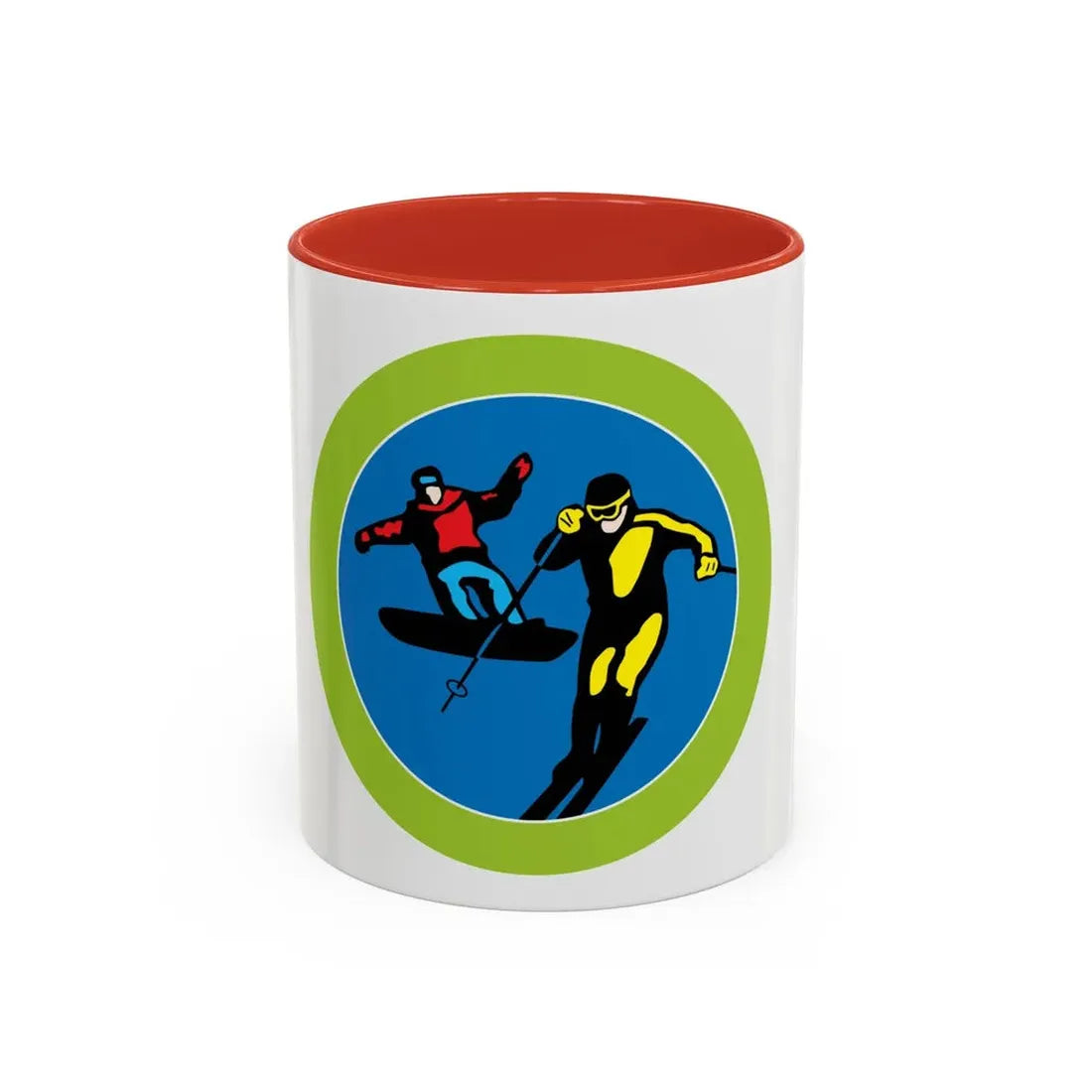 Snow Sports (Boy Scout Merit Badge) Accent Coffee Mug 11oz Red - Go Mug Yourself