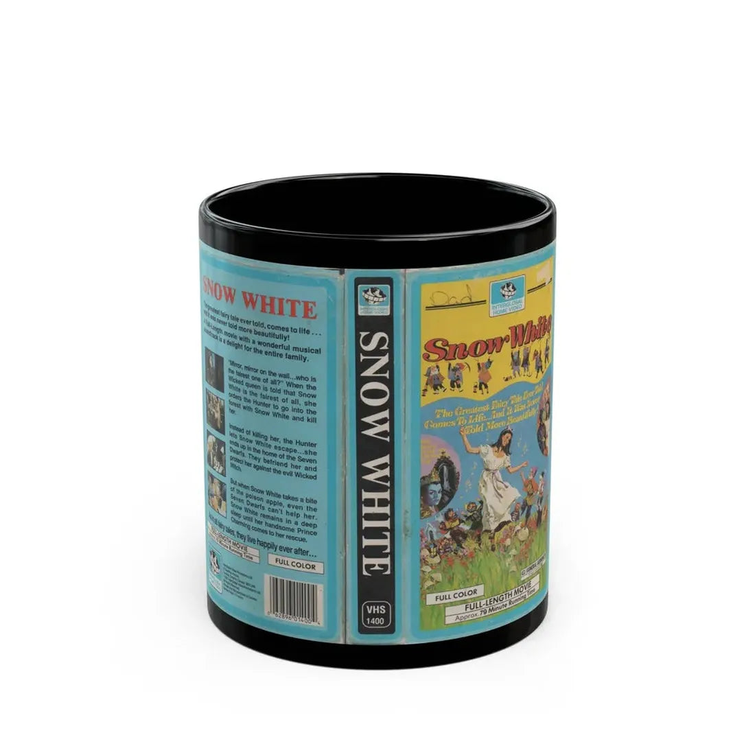 SNOW WHITE INTERGLOBAL HOME VIDEO (VHS COVER) - Black Coffee Mug 11oz - Go Mug Yourself