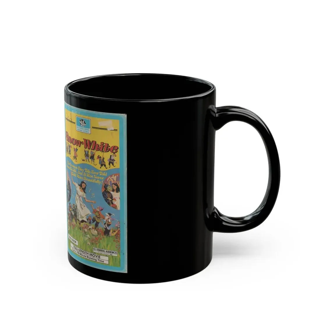 SNOW WHITE INTERGLOBAL HOME VIDEO (VHS COVER) - Black Coffee Mug - Go Mug Yourself