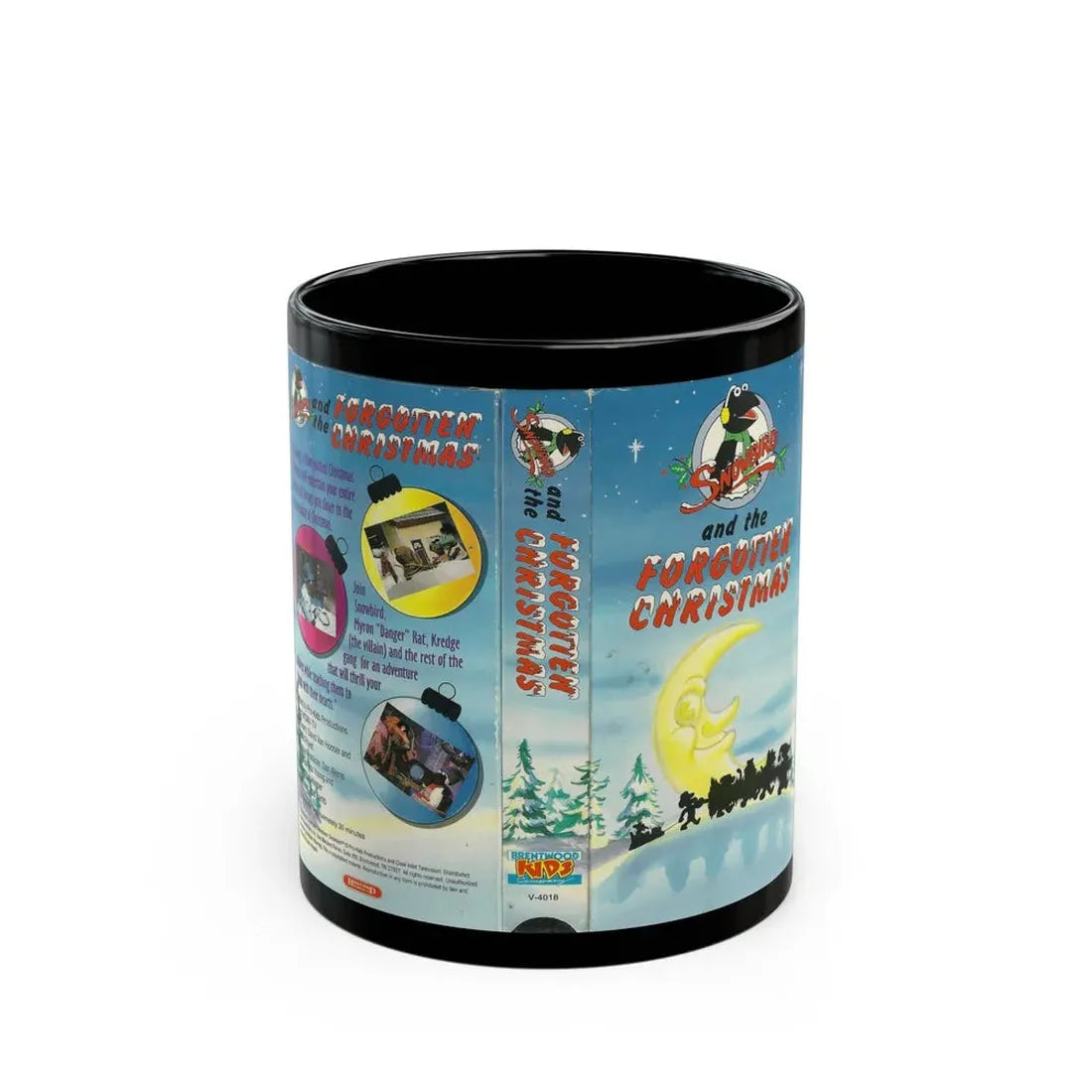 SNOWBIRD AND THE FORGOTTEN CHRISTMAS (VHS COVER) - Black Coffee Mug 11oz - Go Mug Yourself