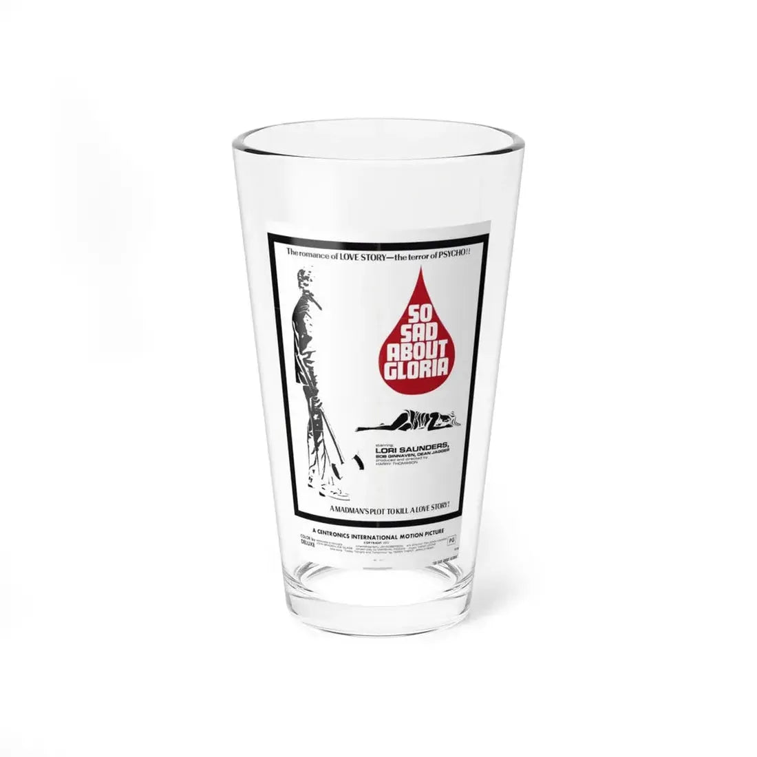 SO SAD ABOUT GLORIA (VISIONS OF EVIL) 1973 Movie Poster - Pint Glass 16oz 16oz - Go Mug Yourself