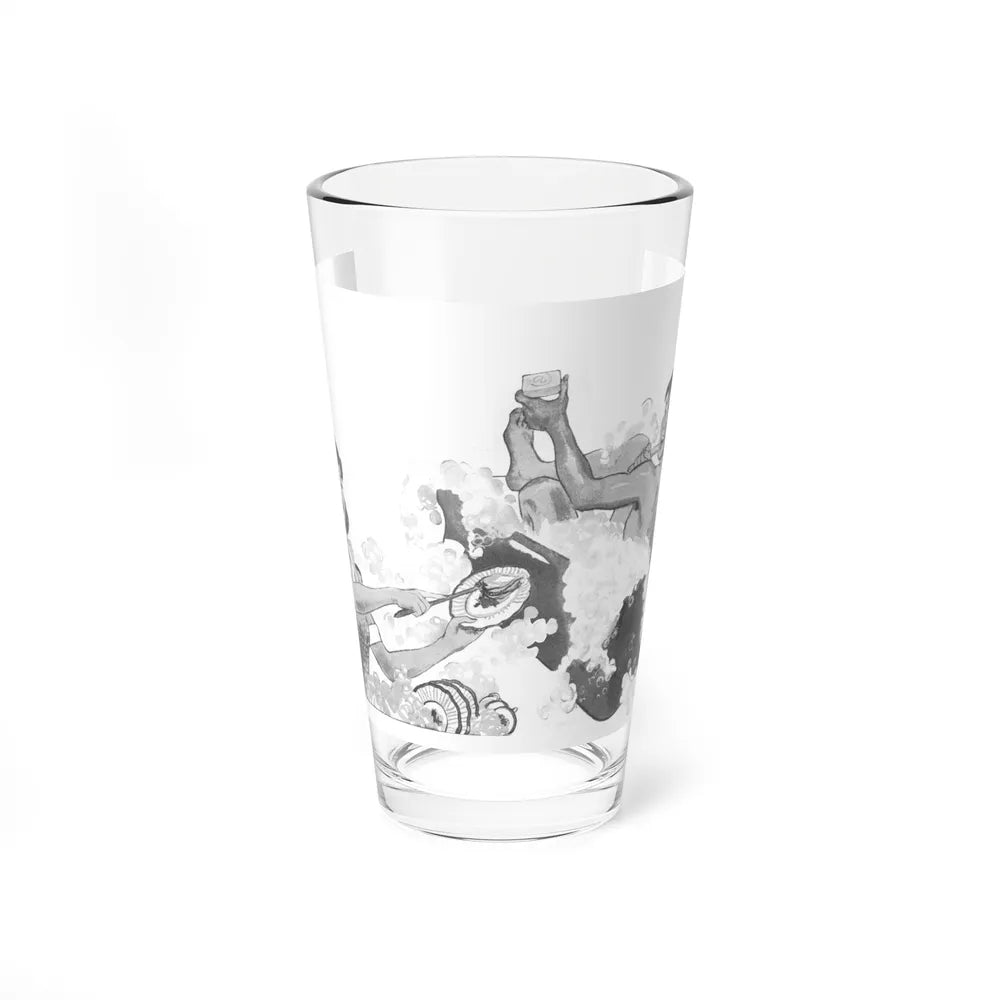 Soapy, Happy People, Act II Come on in, the water's fine, 1942 (Magazine Illustration) Pint Glass 16oz 16oz - Go Mug Yourself