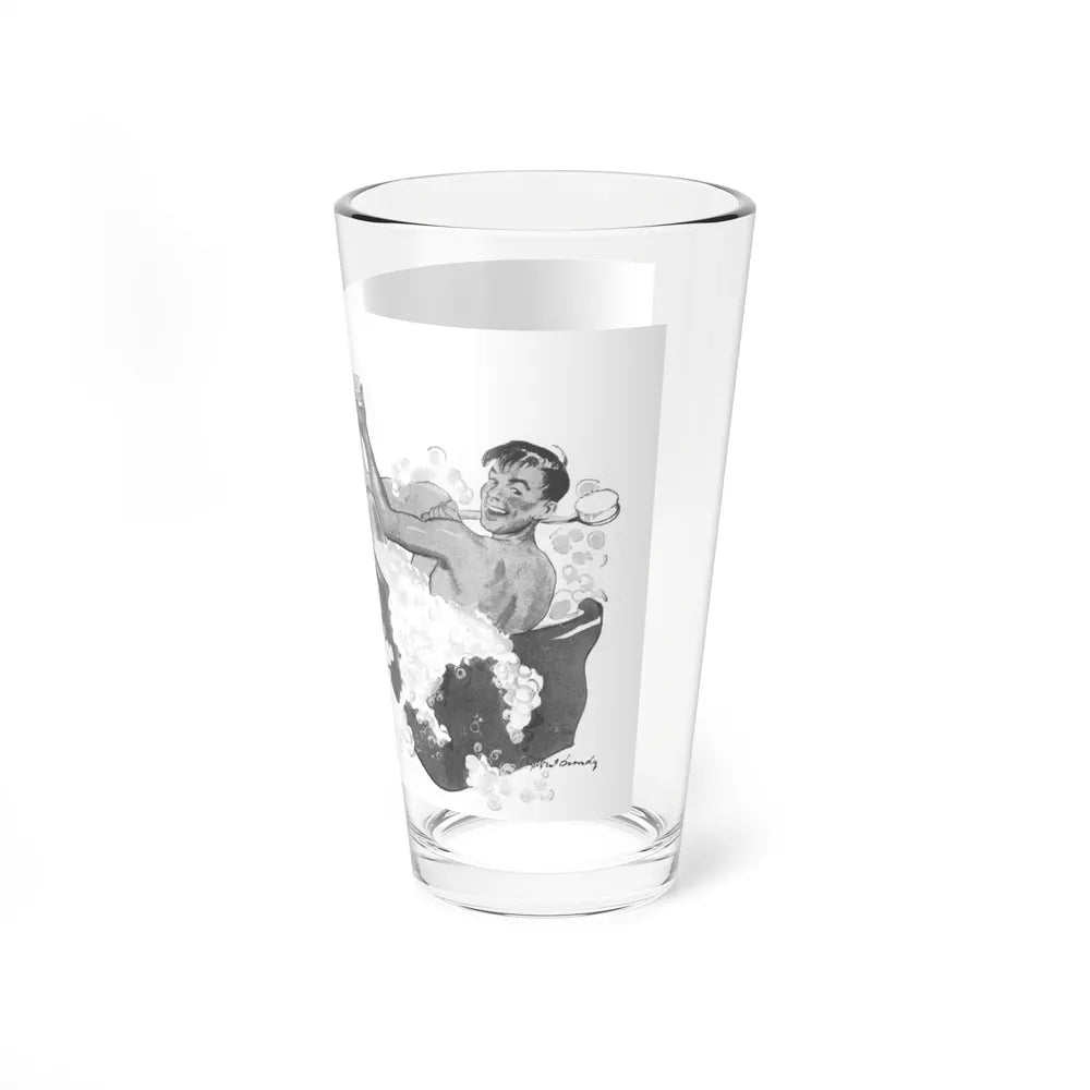 Soapy, Happy People, Act II Come on in, the water's fine, 1942 (Magazine Illustration) Pint Glass 16oz - Go Mug Yourself