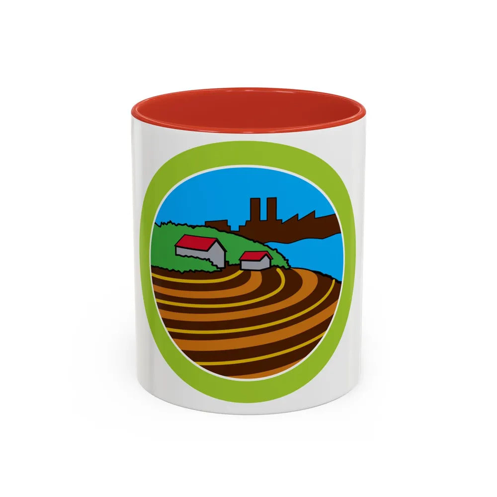 Soil Water Conservation (Boy Scout Merit Badge) Accent Coffee Mug 11oz Red - Go Mug Yourself