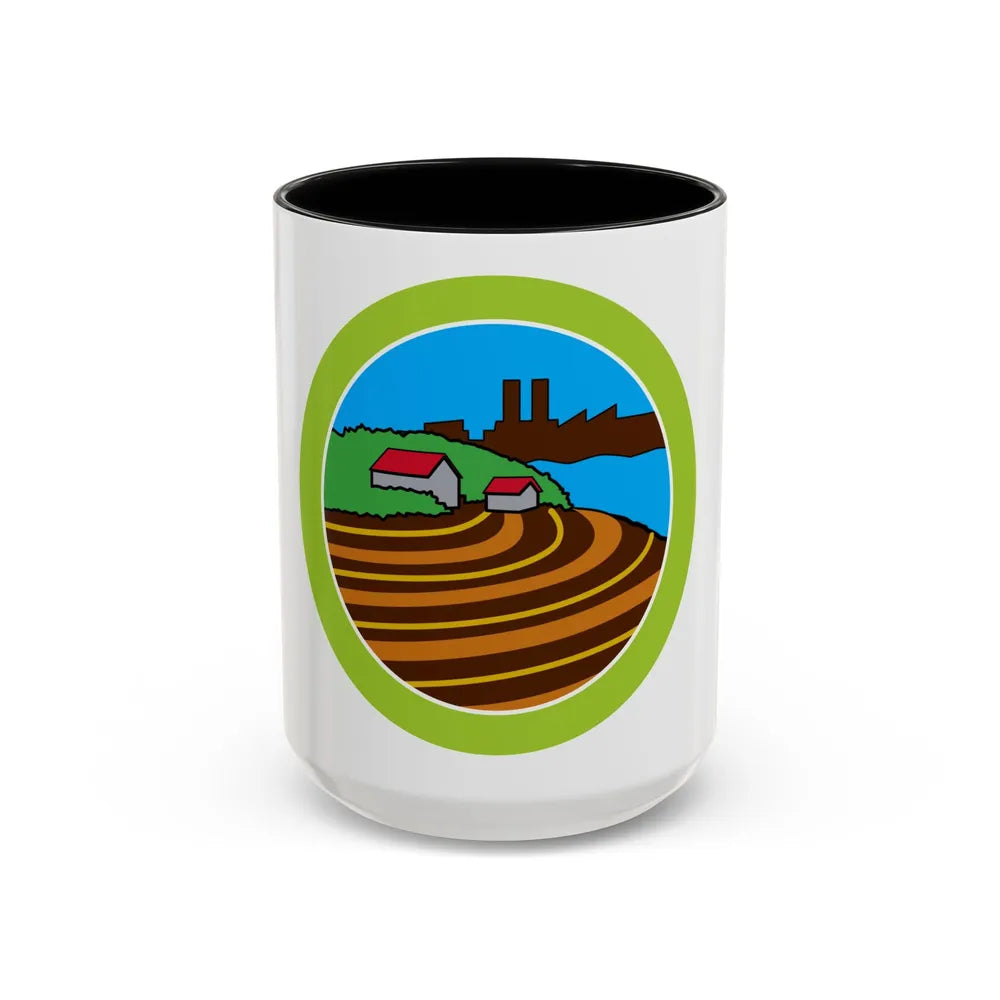 Soil Water Conservation (Boy Scout Merit Badge) Accent Coffee Mug 15oz Black - Go Mug Yourself