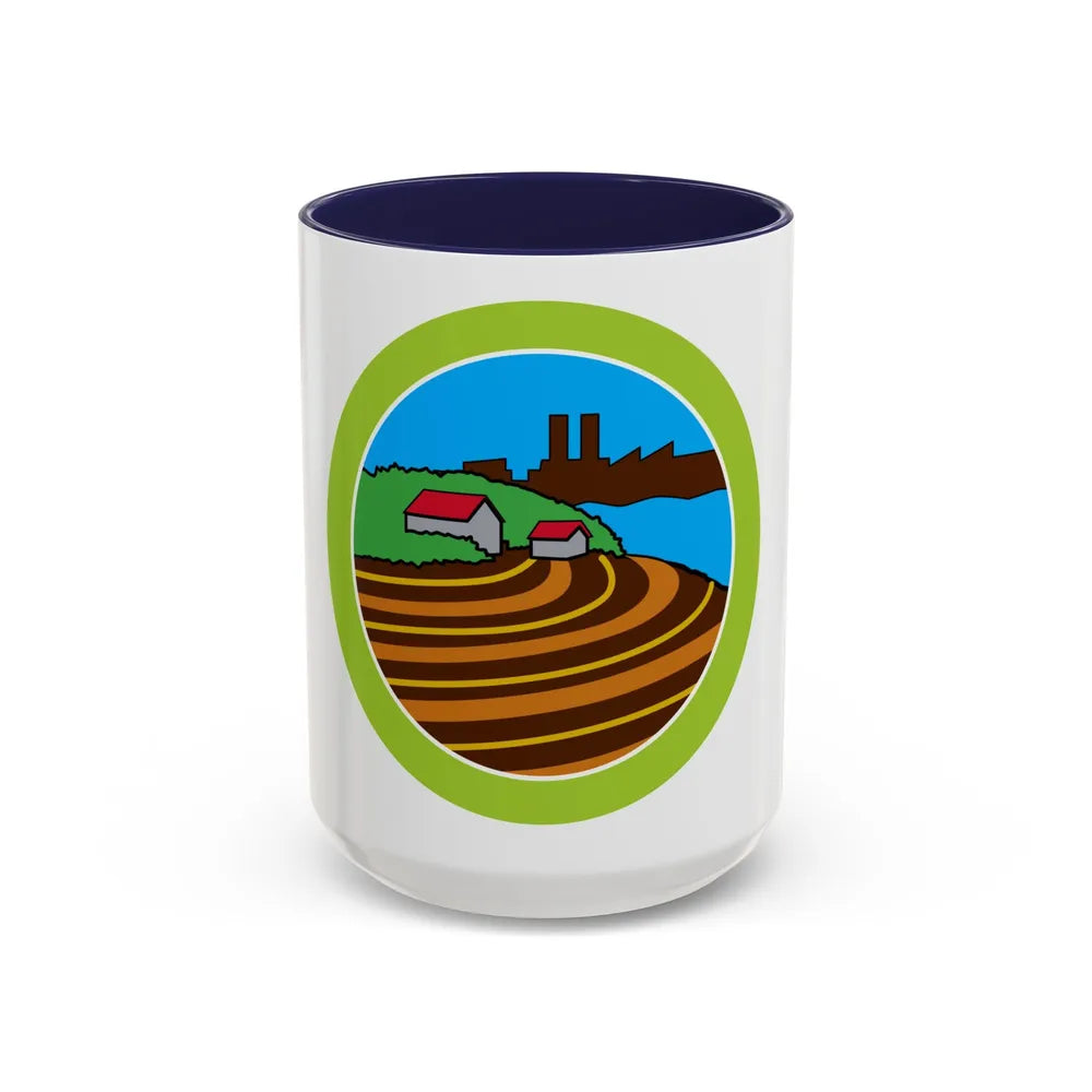 Soil Water Conservation (Boy Scout Merit Badge) Accent Coffee Mug 15oz Navy - Go Mug Yourself