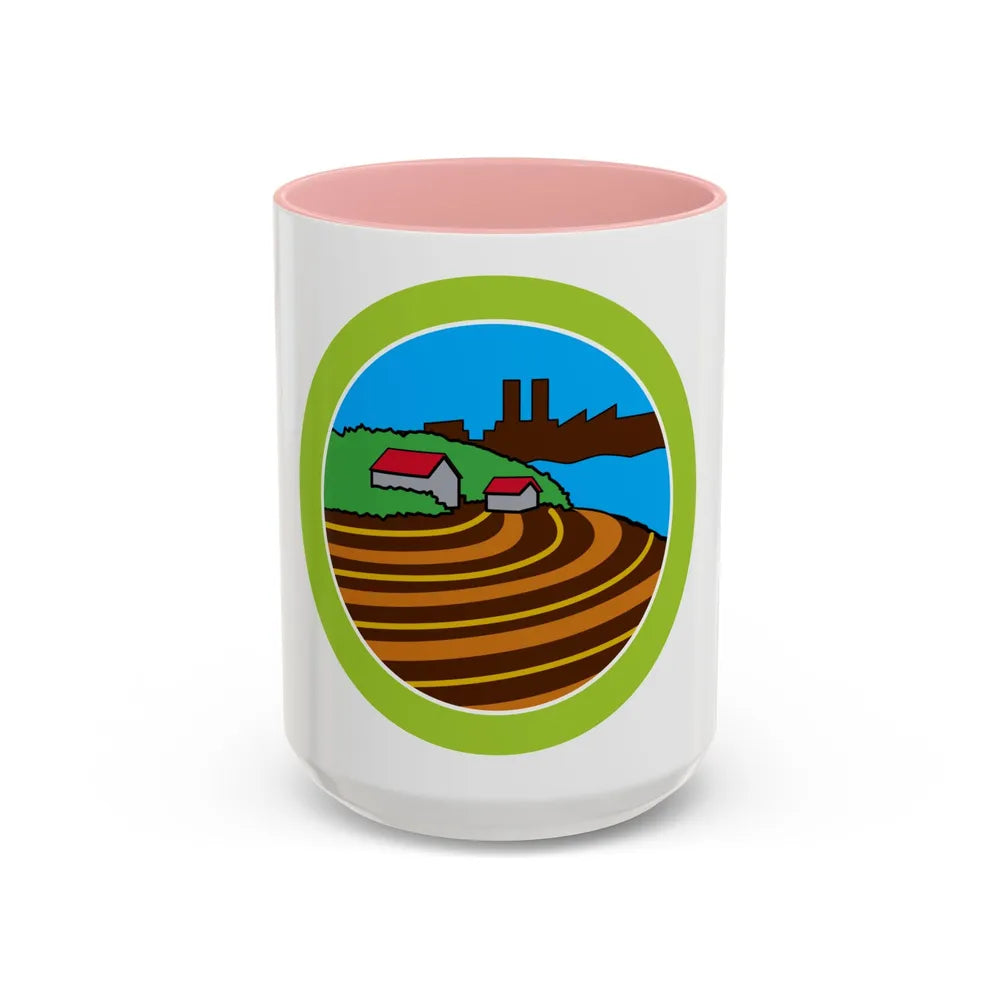 Soil Water Conservation (Boy Scout Merit Badge) Accent Coffee Mug 15oz Pink - Go Mug Yourself