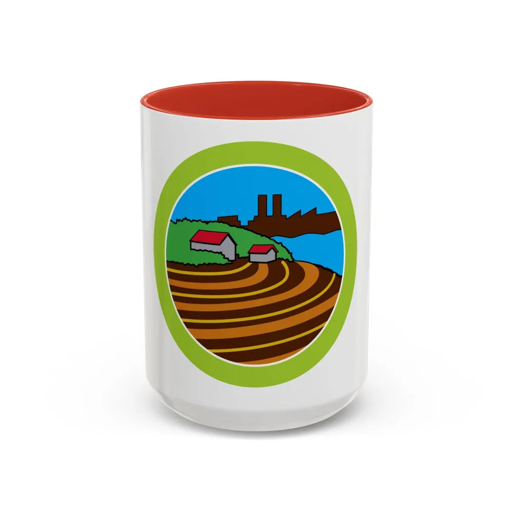 Soil Water Conservation (Boy Scout Merit Badge) Accent Coffee Mug 15oz Red - Go Mug Yourself