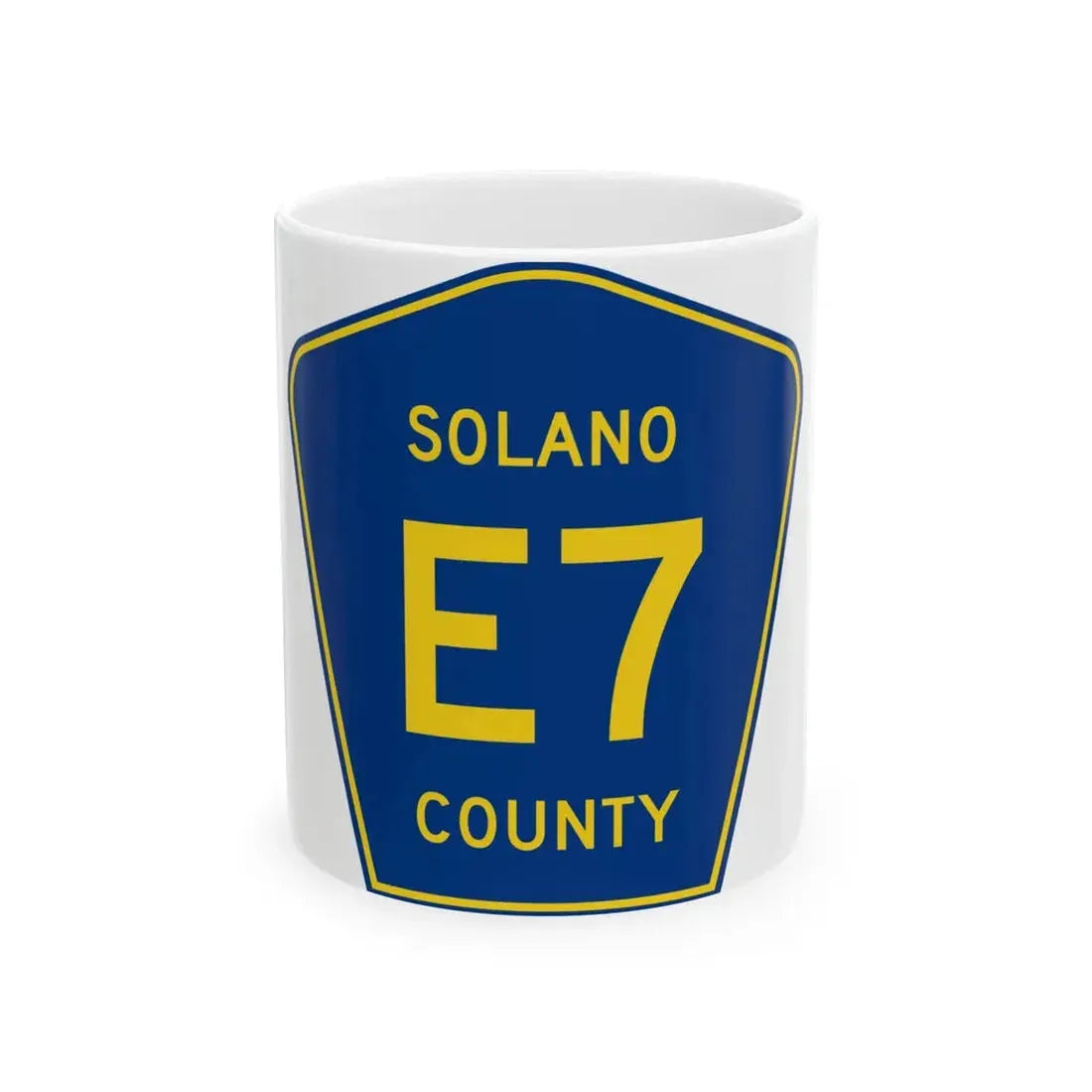 Solano County E7 (California) (Road Sign) White Coffee Mug 11oz - Go Mug Yourself