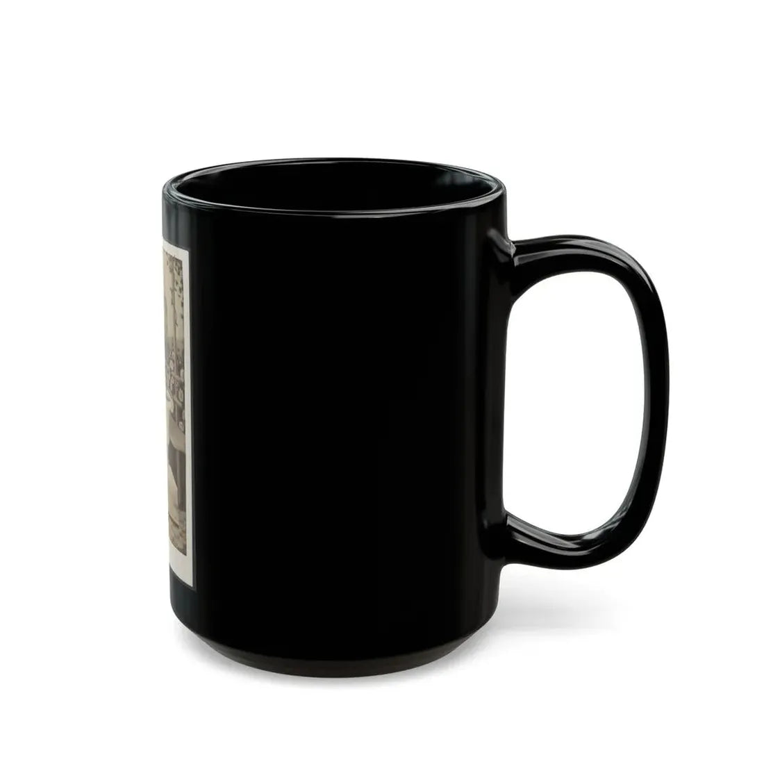 Soldier Named Russell In Uniform With Cane And Prop In Front Of Painted Backdrop (U.S. Civil War) Black Coffee Mug - Go Mug Yourself