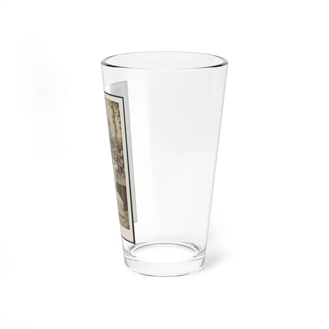 Soldier Named Russell In Uniform With Cane And Prop In Front Of Painted Backdrop (U.S. Civil War) Pint Glass 16oz - Go Mug Yourself