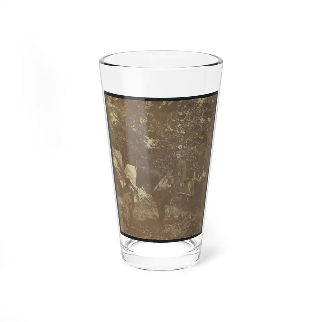 Soldier On Horseback With African American Servant (U.S. Civil War) Pint Glass 16oz 16oz - Go Mug Yourself