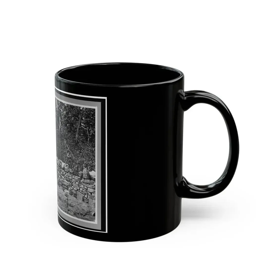 Soldier Standing At Graves Of Federal Soldiers, Along Stone Fence, At Burnside Bridge, Antietam, Maryland (U.S. Civil War) Black Coffee Mug - Go Mug Yourself