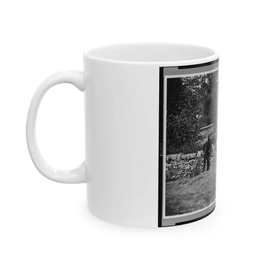Soldier Standing At Graves Of Federal Soldiers, Along Stone Fence, At Burnside Bridge, Antietam, Maryland (U.S. Civil War) White Coffee Mug - Go Mug Yourself