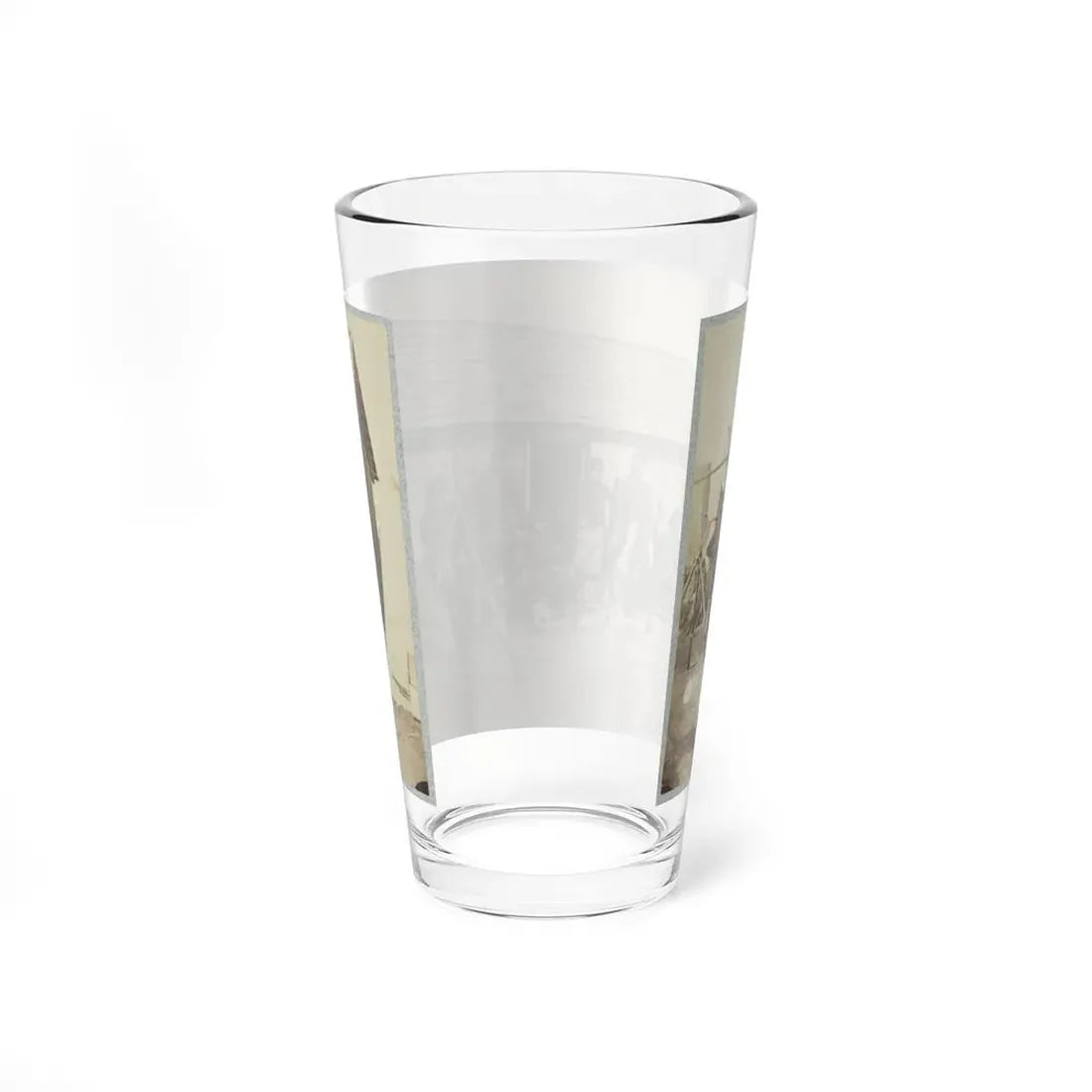 Soldiers Outside A Log Cabin Winter Quarters, Identified As Pine Cottage (U.S. Civil War) Pint Glass 16oz - Go Mug Yourself