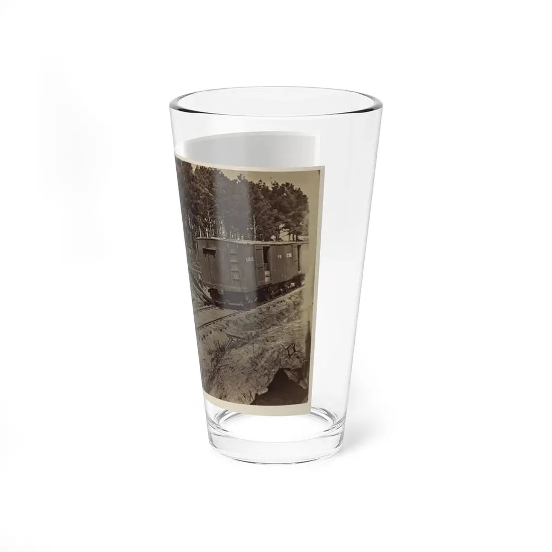 Soldiers With Cannon On Small Railroad Car (U.S. Civil War) Pint Glass 16oz - Go Mug Yourself