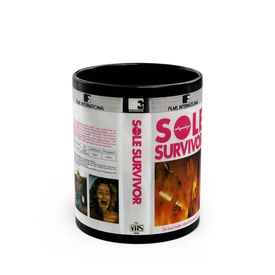 SOLE SURVIVOR FILMS INTERNATIONAL (VHS COVER) - Black Coffee Mug 11oz - Go Mug Yourself