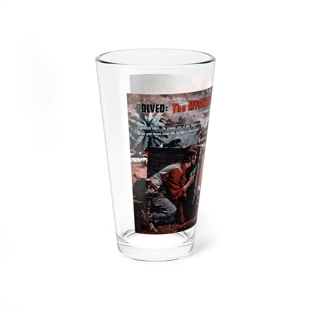 Solved - The Mystery of Butch Cassidy's End, Cavalier, June 1954 (Magazine Illustration) Pint Glass 16oz - Go Mug Yourself