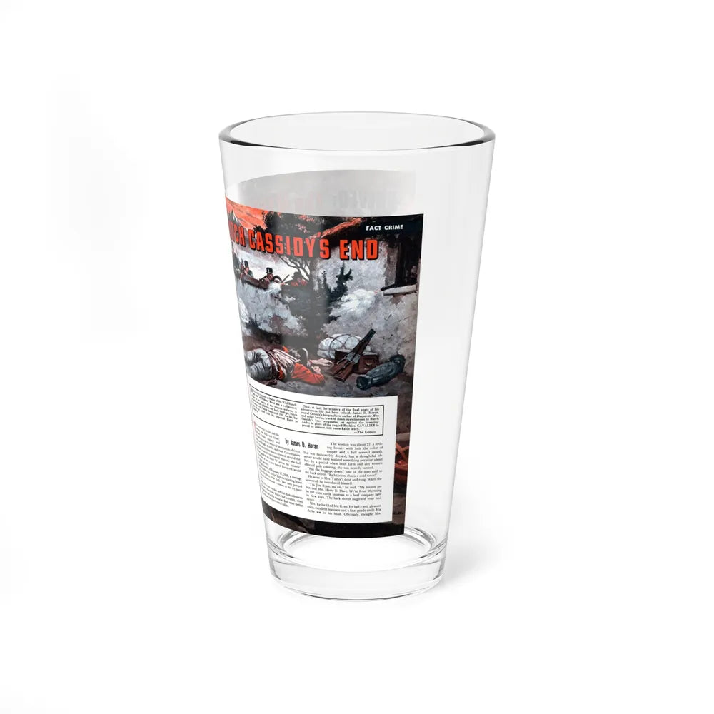 Solved - The Mystery of Butch Cassidy's End, Cavalier, June 1954 (Magazine Illustration) Pint Glass 16oz - Go Mug Yourself
