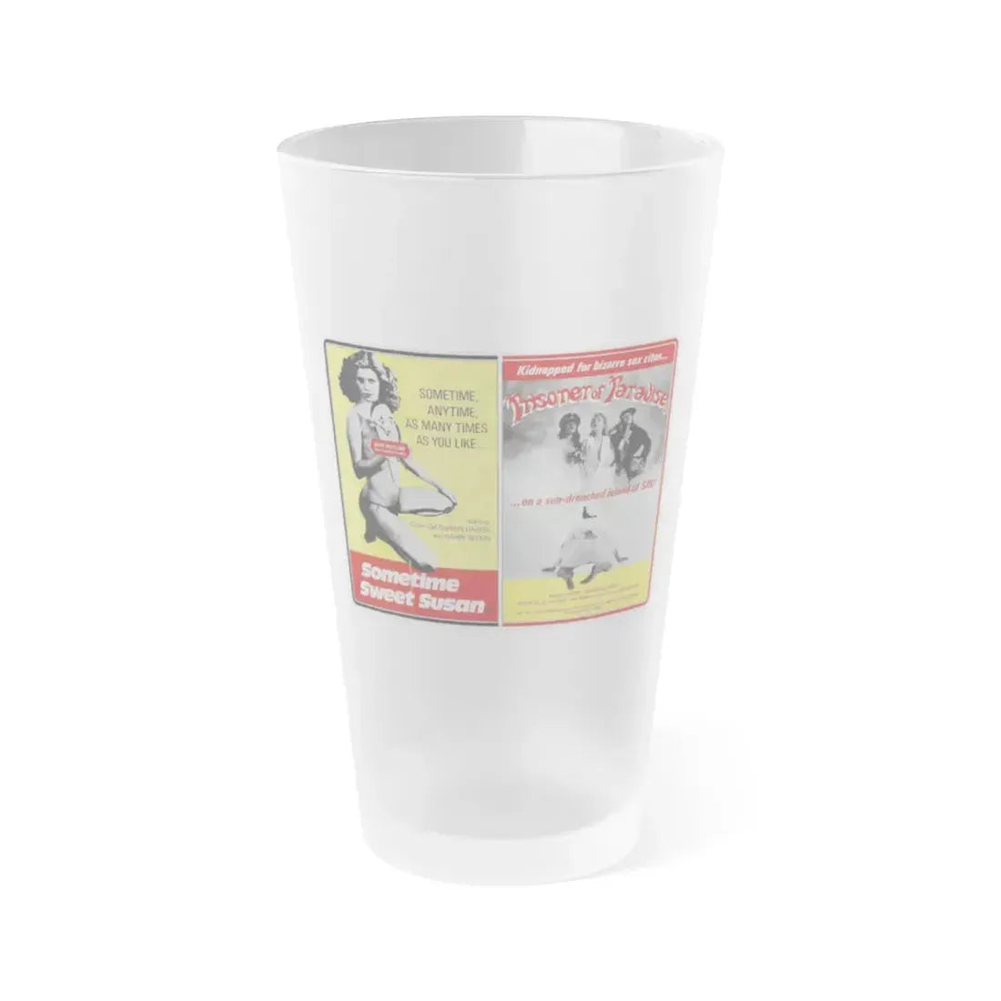 SOMETIME SWEET SUSAN + PRISONER OF PARADISE 1975 Movie Poster - Frosted Pint Glass 16oz 16oz Frosted - Go Mug Yourself