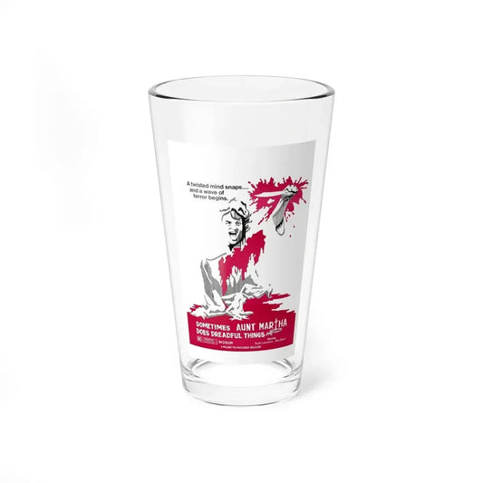 SOMETIMES AUNT MARTHA DOES DREADFUL THINGS 1971 Movie Poster - Pint Glass 16oz 16oz - Go Mug Yourself