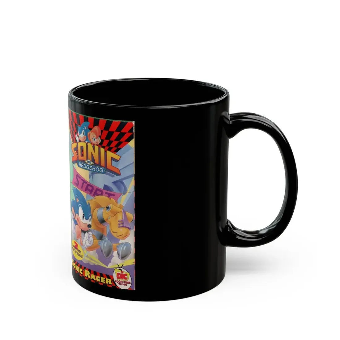 SONIC THE HEDGEHOG SONIC RACER (VHS COVER) - Black Coffee Mug - Go Mug Yourself