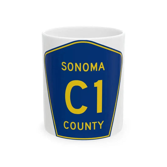Sonoma County C1 (California) (Road Sign) White Coffee Mug 11oz - Go Mug Yourself