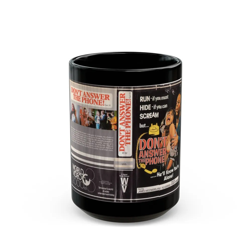 SONT ANSWER THE PHONE (VHS COVER) - Black Coffee Mug-15oz-Go Mug Yourself
