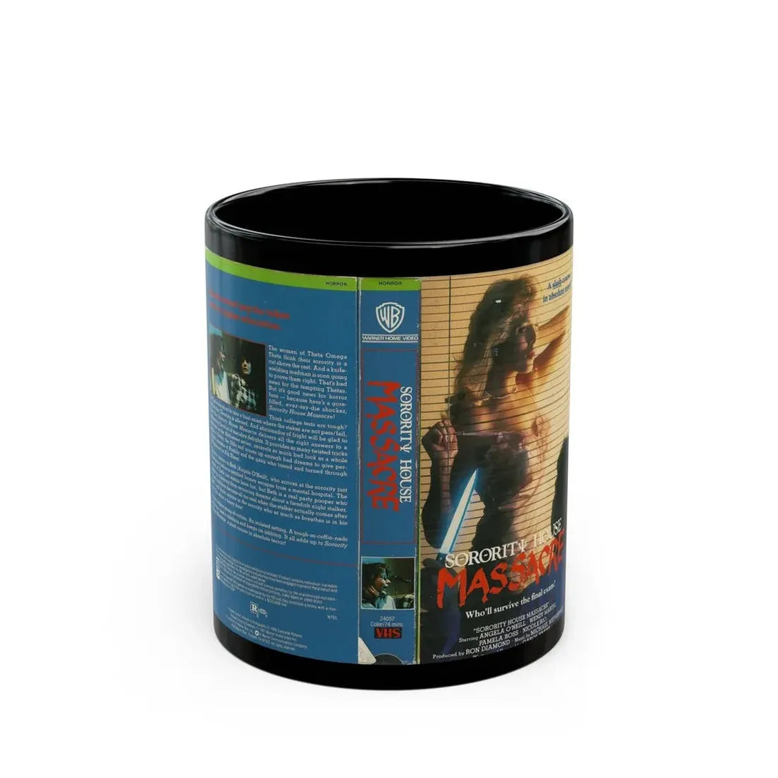 SORORITY HOUSE MASSACRE (VHS COVER) - Black Coffee Mug 11oz - Go Mug Yourself