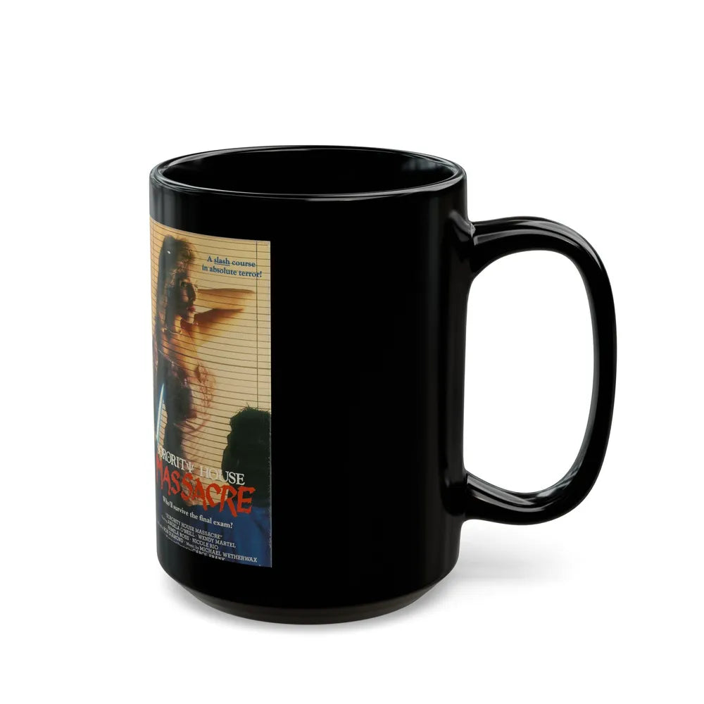 SORORITY HOUSE MASSACRE (VHS COVER) - Black Coffee Mug-Go Mug Yourself