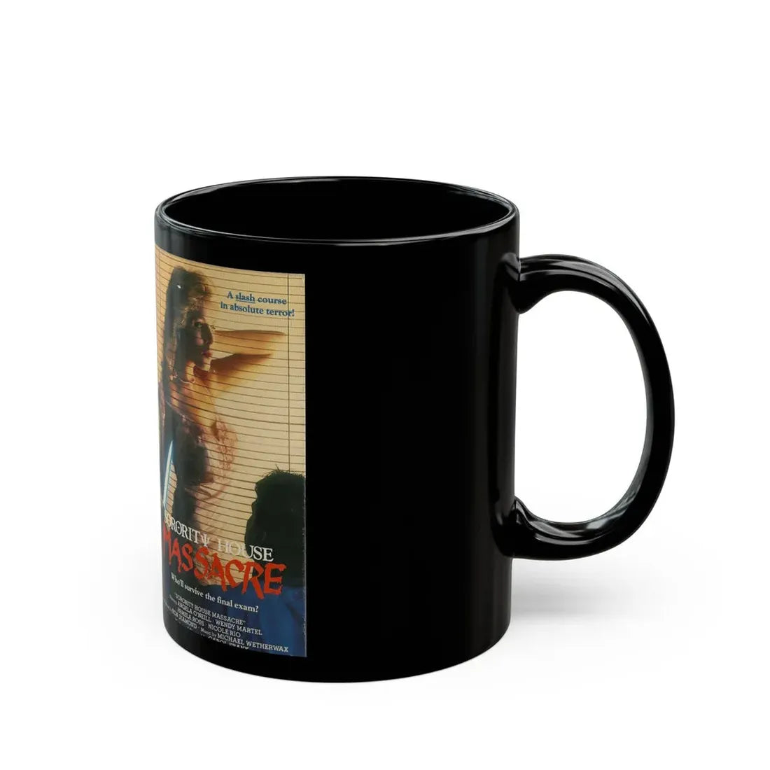 SORORITY HOUSE MASSACRE (VHS COVER) - Black Coffee Mug - Go Mug Yourself