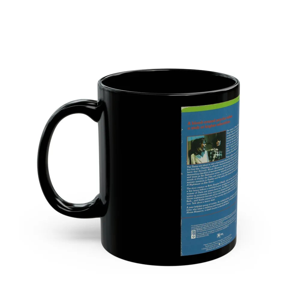 SORORITY HOUSE MASSACRE (VHS COVER) - Black Coffee Mug-Go Mug Yourself