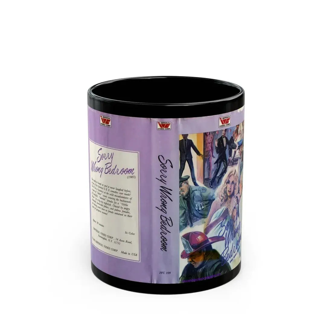 SORRY WRONG BEDROOM (VHS COVER) - Black Coffee Mug 11oz - Go Mug Yourself
