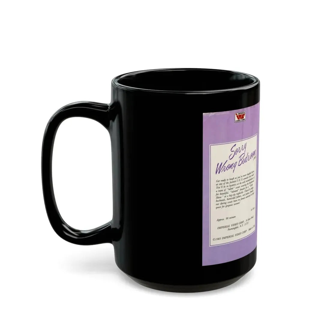 SORRY WRONG BEDROOM (VHS COVER) - Black Coffee Mug - Go Mug Yourself