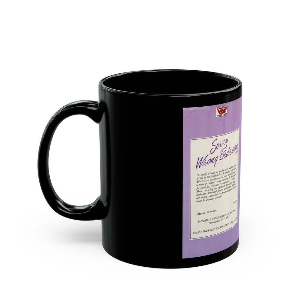 SORRY WRONG BEDROOM (VHS COVER) - Black Coffee Mug-Go Mug Yourself