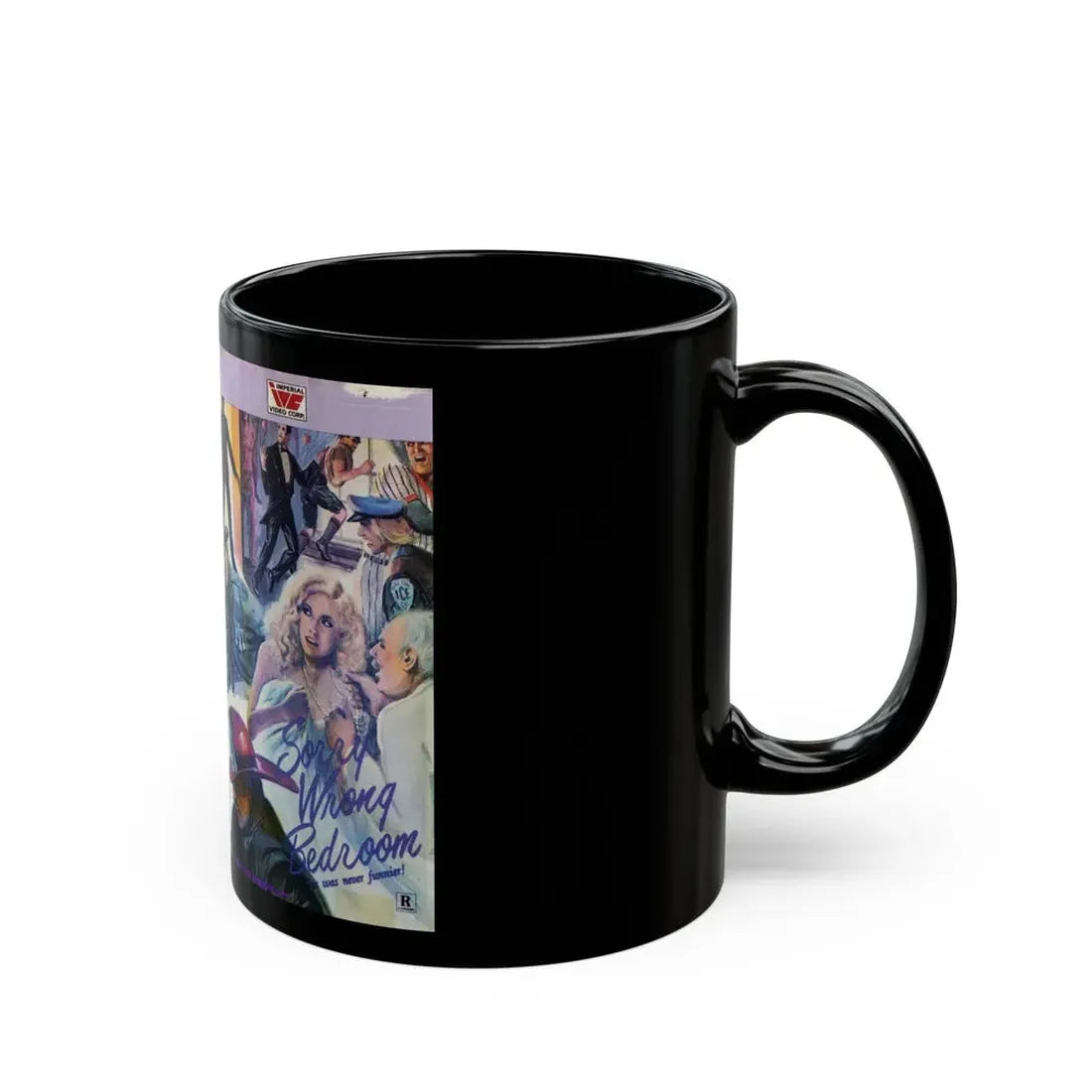 SORRY WRONG BEDROOM (VHS COVER) - Black Coffee Mug - Go Mug Yourself