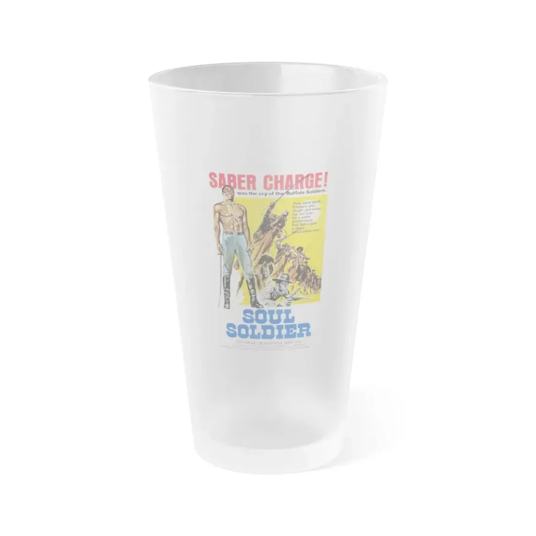SOUL SOLDIER 1970 Movie Poster - Frosted Pint Glass 16oz 16oz Frosted - Go Mug Yourself