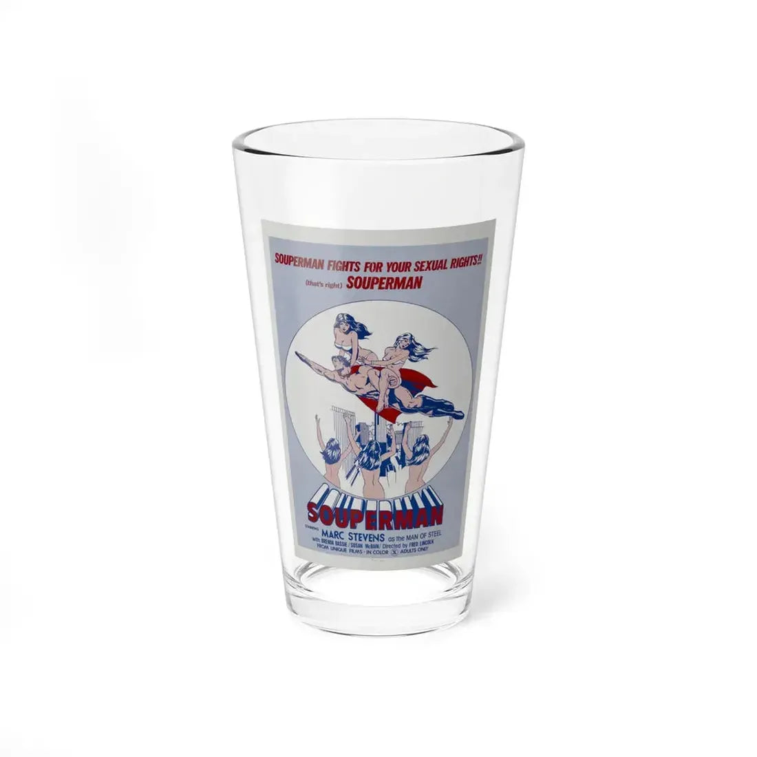 SOUPERMAN 1976 Movie Poster - Pint Glass 16oz 16oz - Go Mug Yourself
